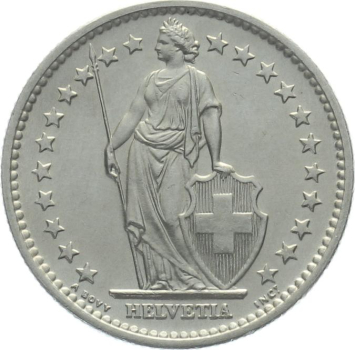 Preview: 2 Franken 1967 B - fast stempelglanz